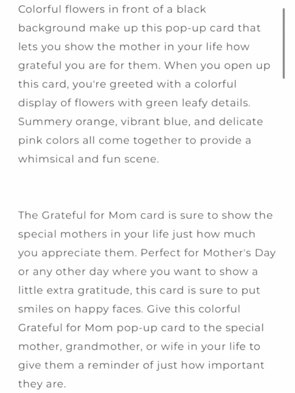 Love Grateful for Mom Pop-Up Card - Pink Floral